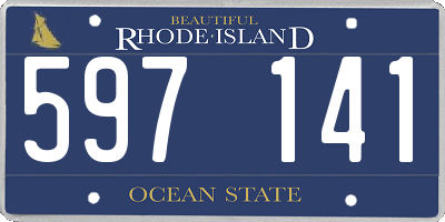 RI license plate 597141
