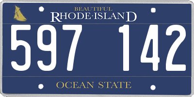RI license plate 597142