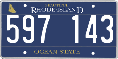 RI license plate 597143