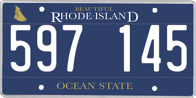 RI license plate 597145