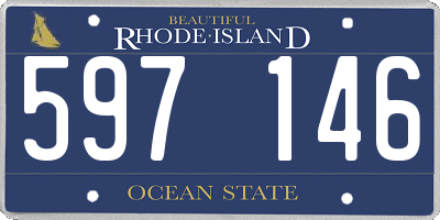 RI license plate 597146