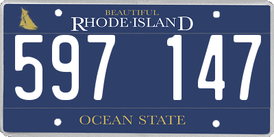 RI license plate 597147
