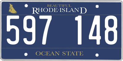 RI license plate 597148