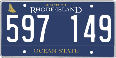RI license plate 597149