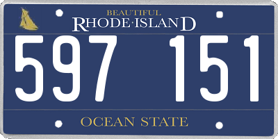 RI license plate 597151