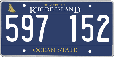 RI license plate 597152