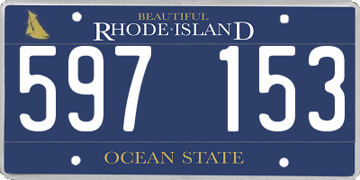 RI license plate 597153