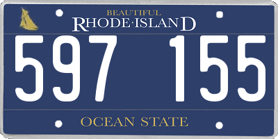 RI license plate 597155