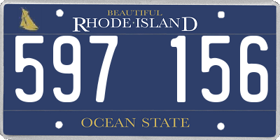 RI license plate 597156