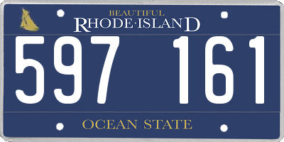RI license plate 597161