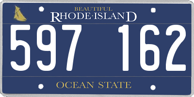 RI license plate 597162