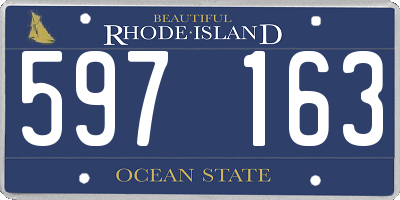 RI license plate 597163