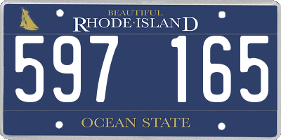 RI license plate 597165