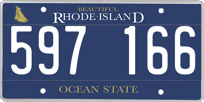 RI license plate 597166