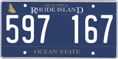 RI license plate 597167