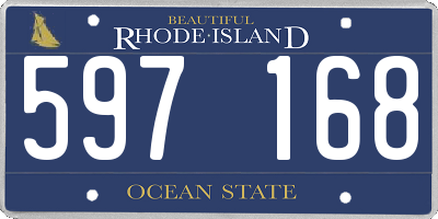 RI license plate 597168