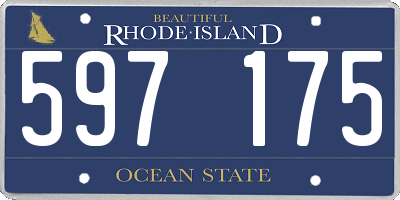 RI license plate 597175