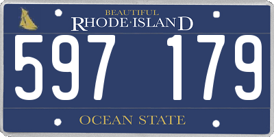 RI license plate 597179