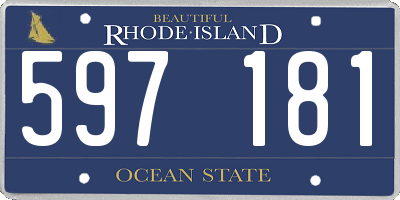 RI license plate 597181