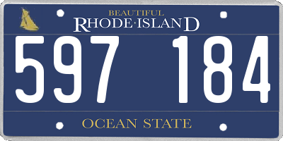 RI license plate 597184