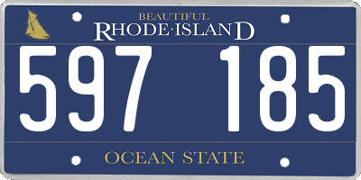 RI license plate 597185