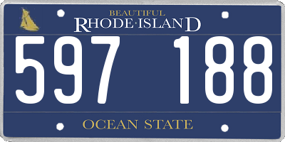 RI license plate 597188