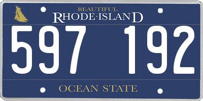 RI license plate 597192