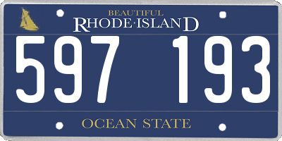 RI license plate 597193