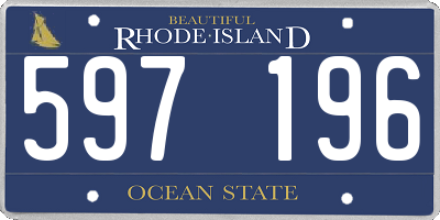 RI license plate 597196