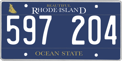 RI license plate 597204