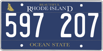RI license plate 597207