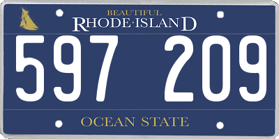 RI license plate 597209