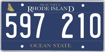 RI license plate 597210
