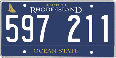 RI license plate 597211