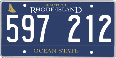 RI license plate 597212