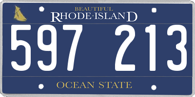 RI license plate 597213