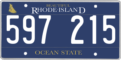 RI license plate 597215