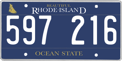 RI license plate 597216