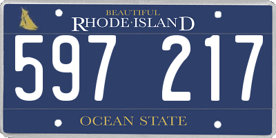 RI license plate 597217