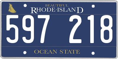 RI license plate 597218