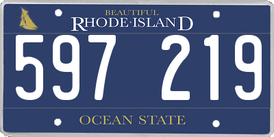 RI license plate 597219