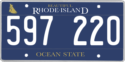 RI license plate 597220
