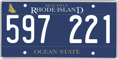 RI license plate 597221