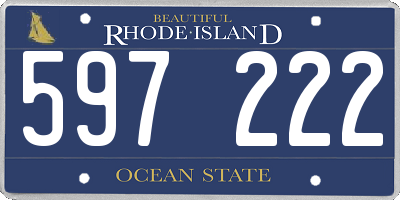 RI license plate 597222