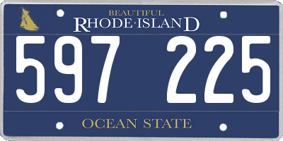 RI license plate 597225