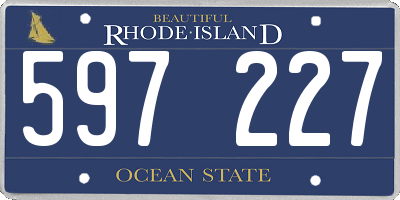 RI license plate 597227