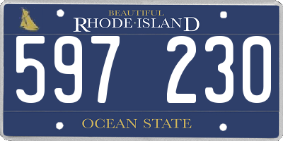 RI license plate 597230