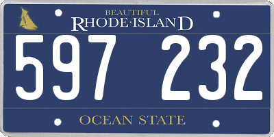 RI license plate 597232