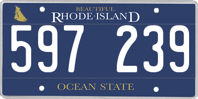 RI license plate 597239