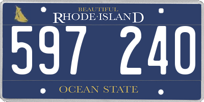 RI license plate 597240
